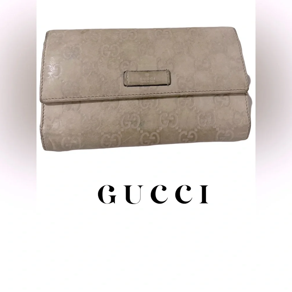 Gucci Beige GG Guccissima Leather XL Wallet